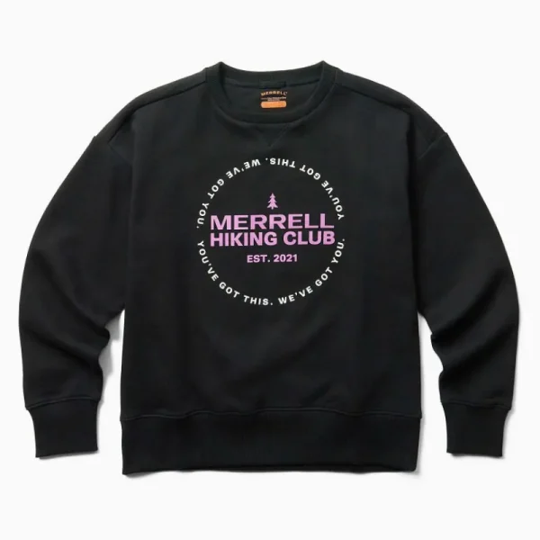 Merrell Femme Hike Club Crewneck Sweatshirt - Voir tout Black Best Sale