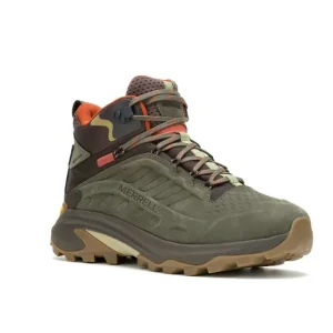 Merrell Homme Moab Speed 2 Leather Mid Waterproof - Voir Tout Olive Shop